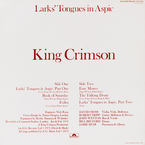 King Crimson – Larks' Tongues In Aspic - obrazek 2