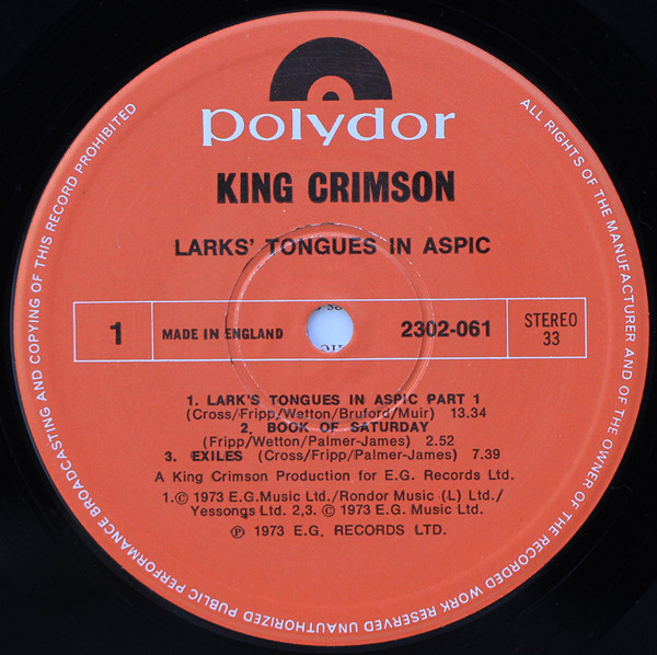 King Crimson – Larks' Tongues In Aspic - obrazek 4