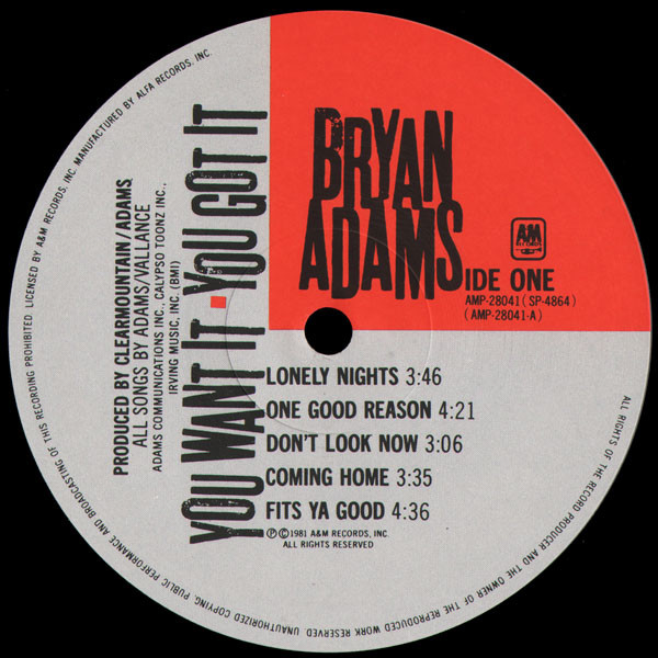 Bryan Adams – You Want It You Got It Japan Vinyl - obrazek 3