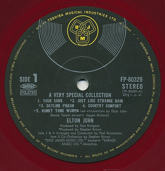 Elton John – A Very Special Collection winyl | japońskie wydanie LP czerwony winyl - obrazek 3