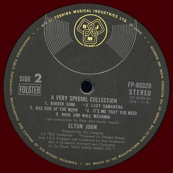 Elton John – A Very Special Collection winyl | japońskie wydanie LP czerwony winyl - obrazek 6