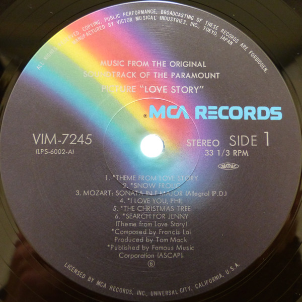 Francis Lai – Love Story - Music From The Original Soundtrack winyl | Japan Press LP - obrazek 3
