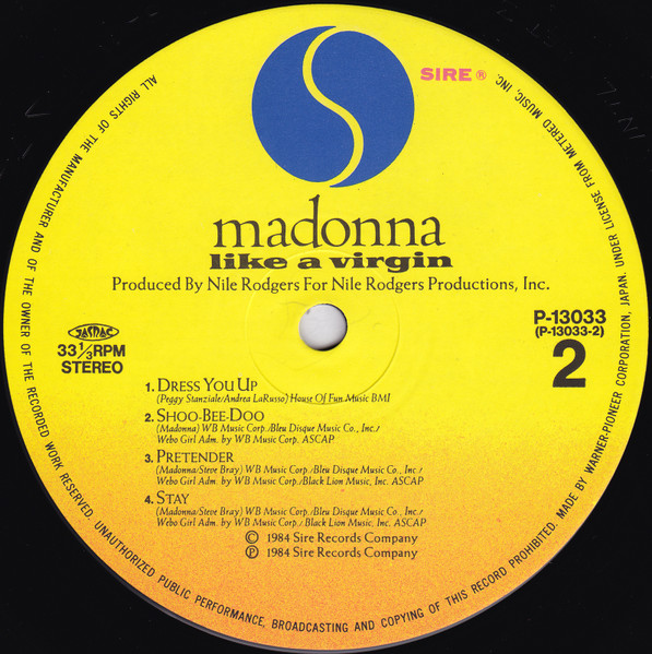 Madonna – Like A Virgin winyl | Japan Press LP - obrazek 3