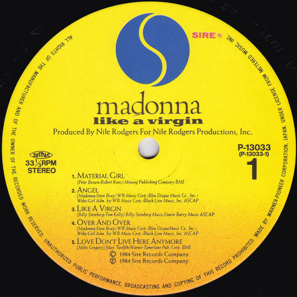 Madonna – Like A Virgin winyl | Japan Press LP - obrazek 4