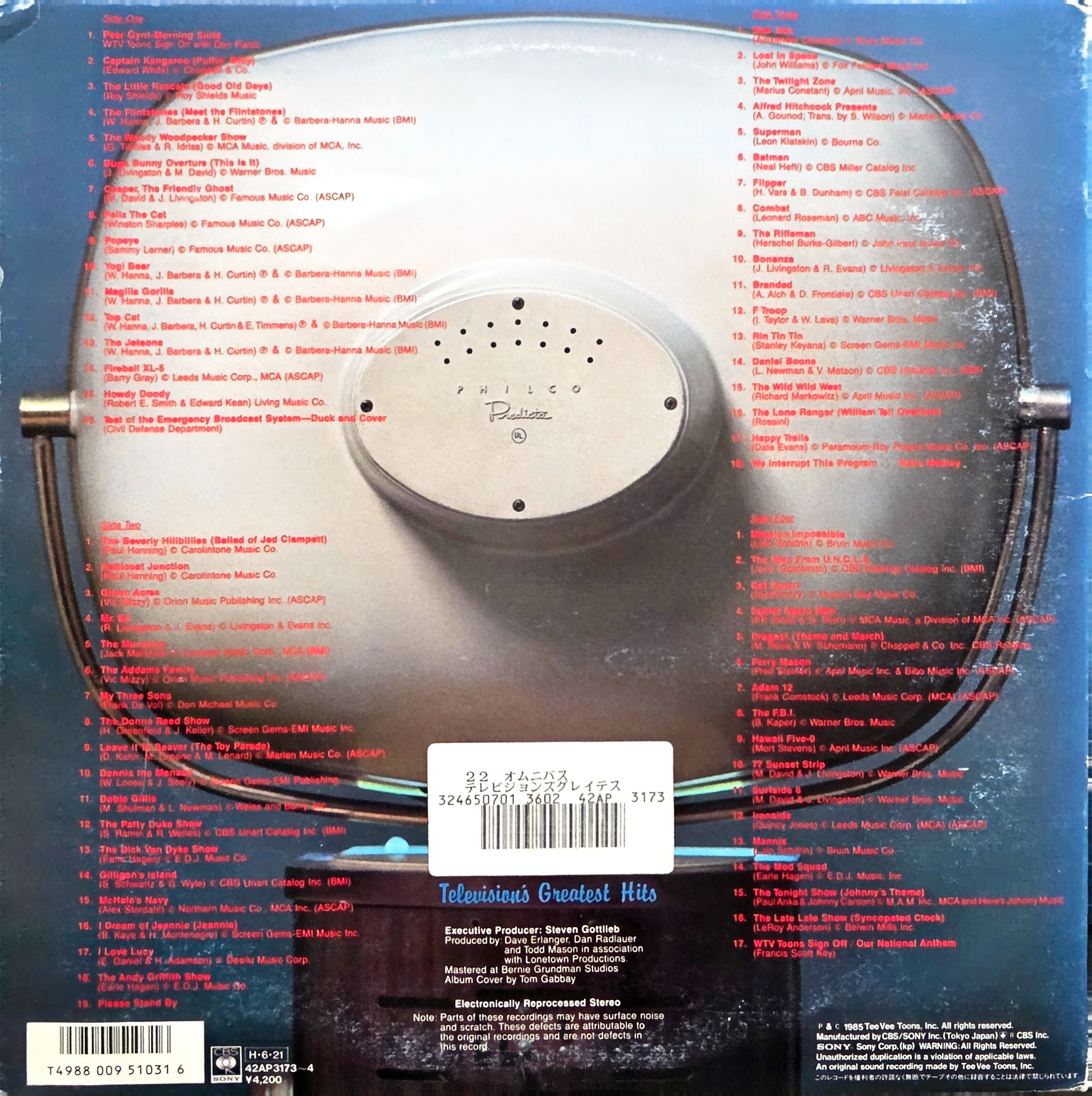 Various – Television's Greatest Hits (65 TV Themes! From The 50's And 60's) Japan Press 2LP 42AP 3173~4 - obrazek 3