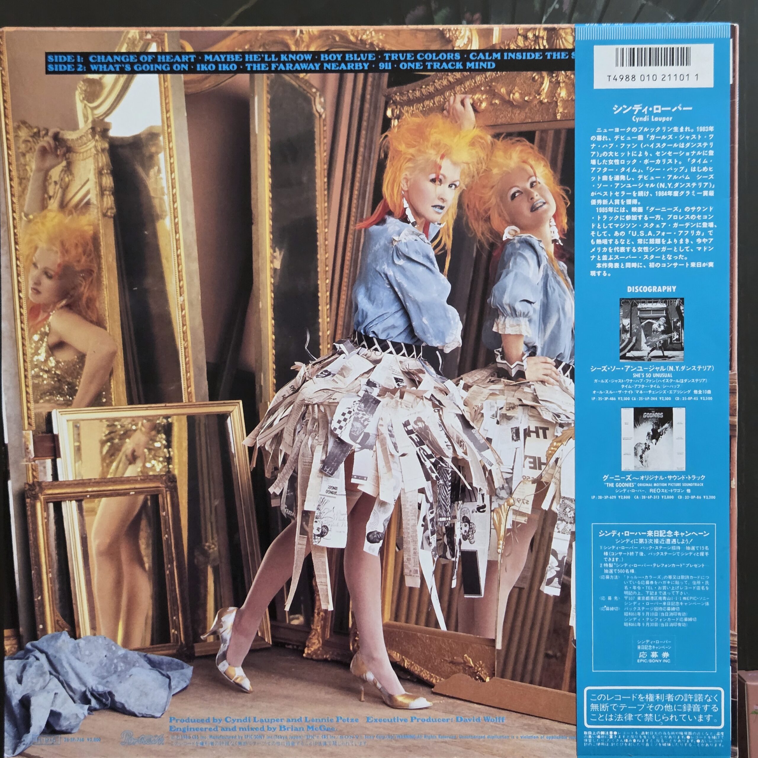 Cyndi Lauper – True Colors Japan Press LP 28·3P-760 - obrazek 2